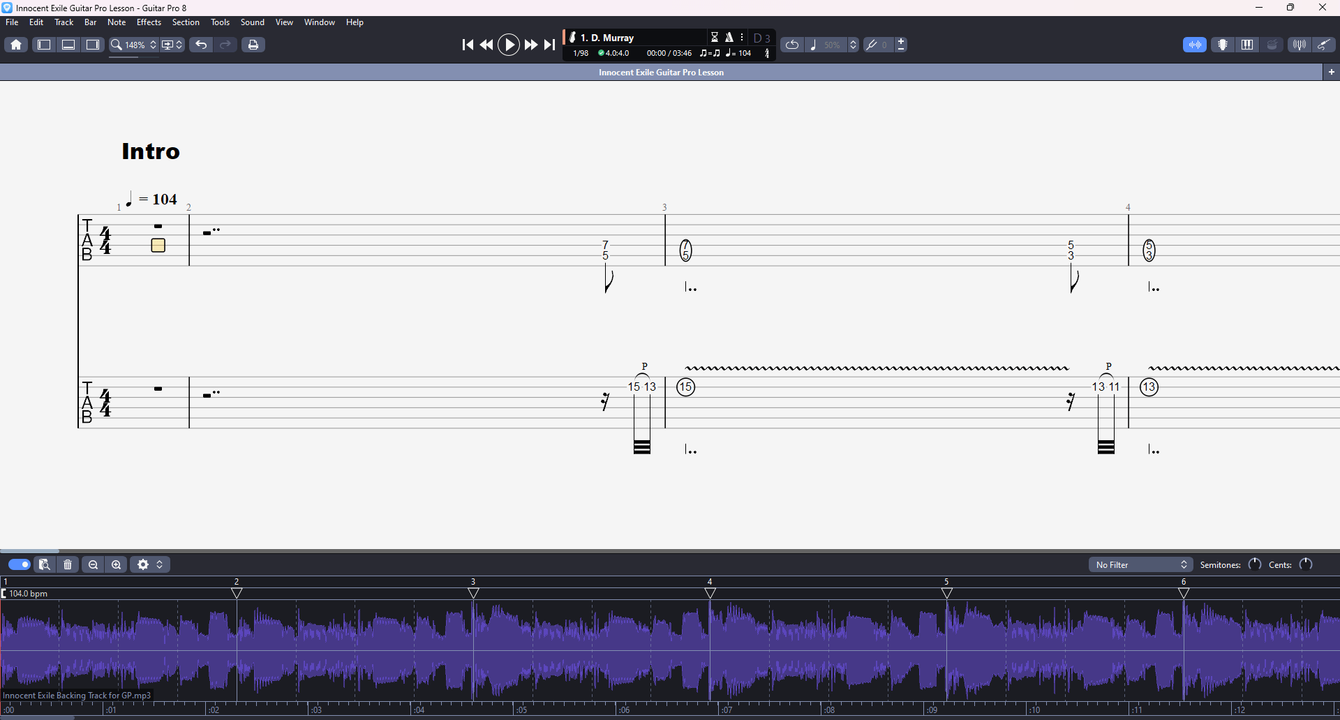 Innocent Exile PDF TAB + Backing Track MP3 product image (2)