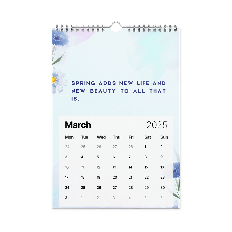 FLORAL INSPIRATIONAL QUOTES WALL CALENDAR 2026 product image (9)