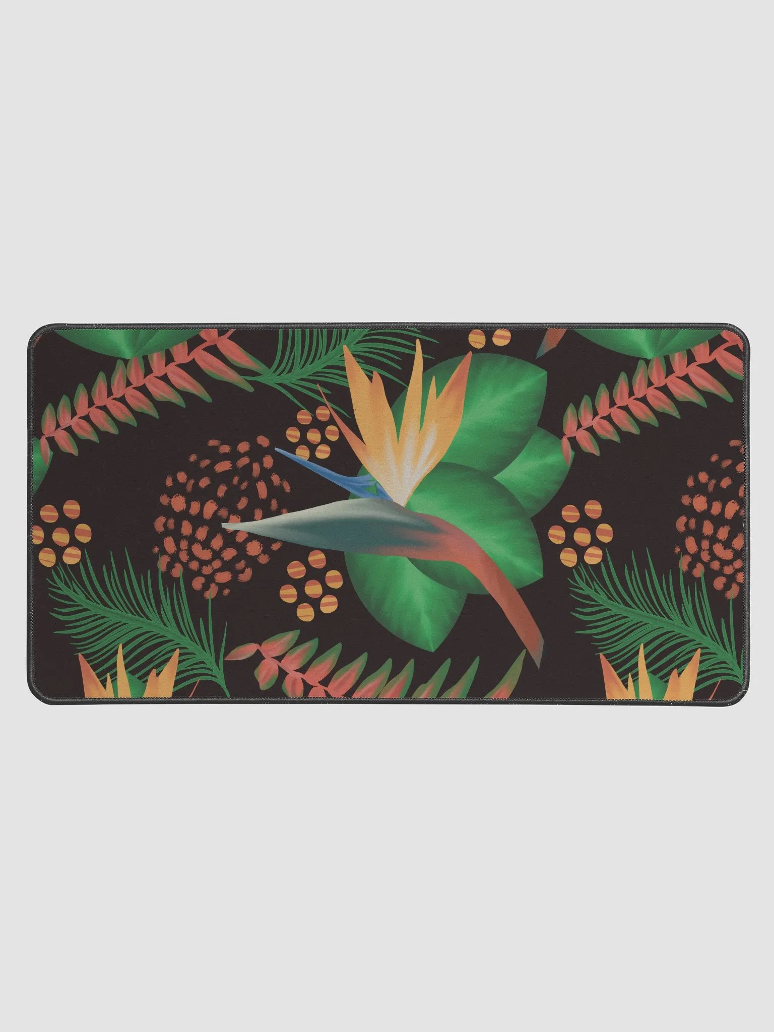 El Yunque Tropical Rainforest Black Floral Desk Pad product image (1)