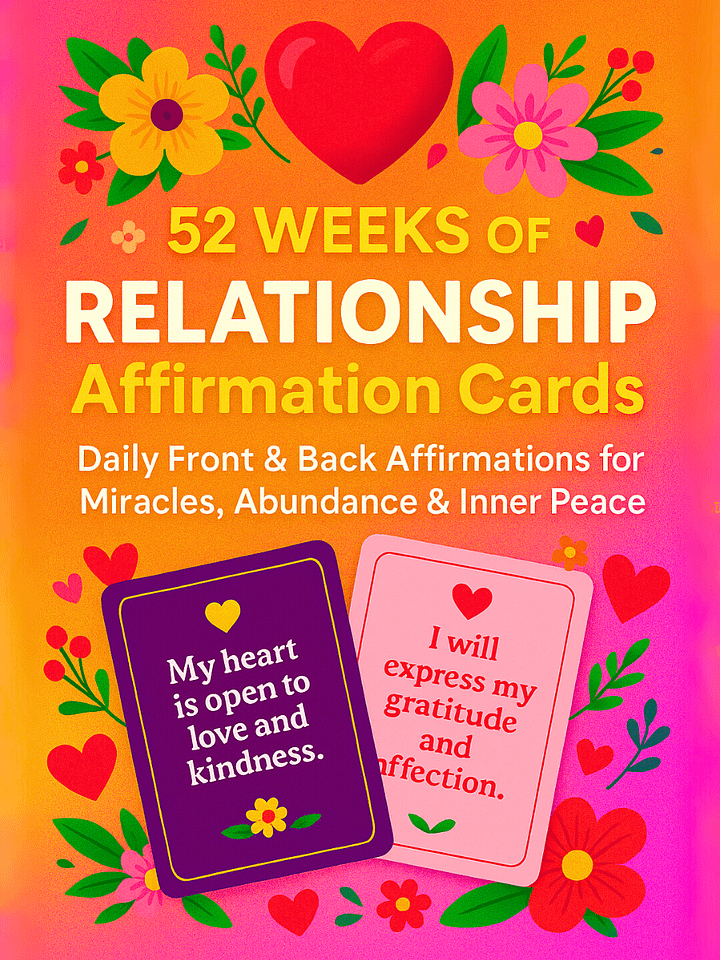 52 Weeks of Relationship Affirmation Cards | Daily Front & Back Practices for Love, Trust & Deep Connection product image (1)