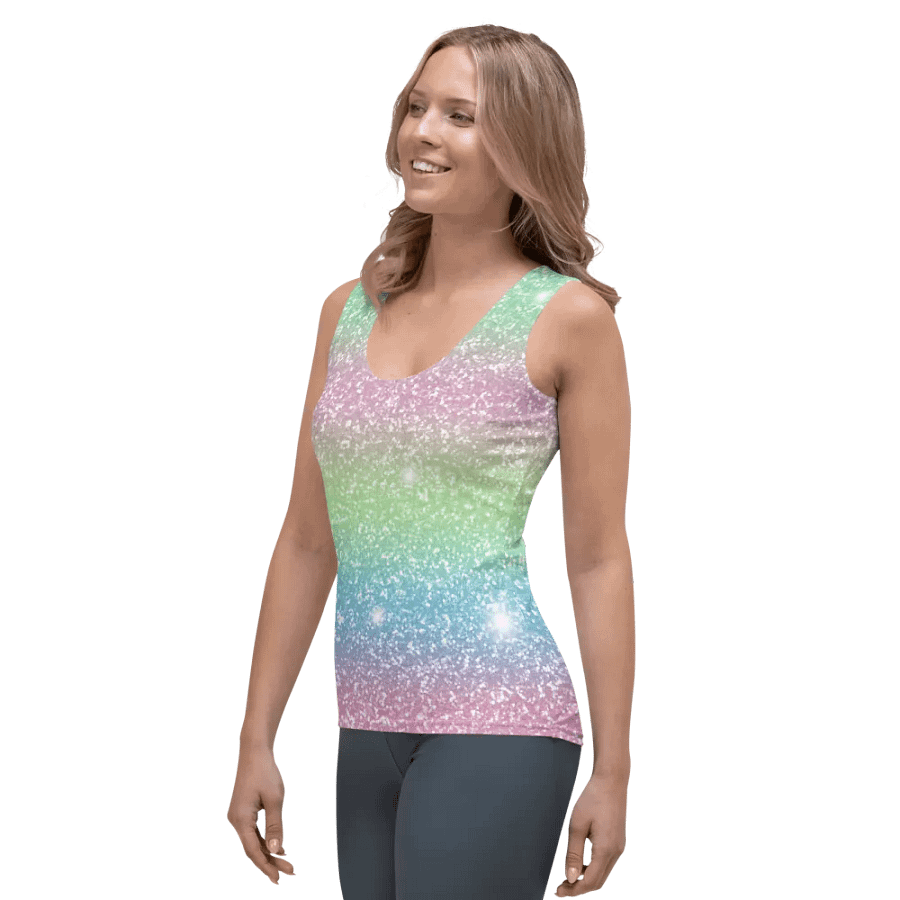 Glitter Unicorn Texture Design Tank Top (9) product image (5)
