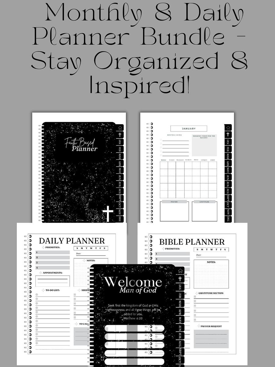 Monthly & Daily Planner Bundle – Stay Organized & Inspired! product image (1)