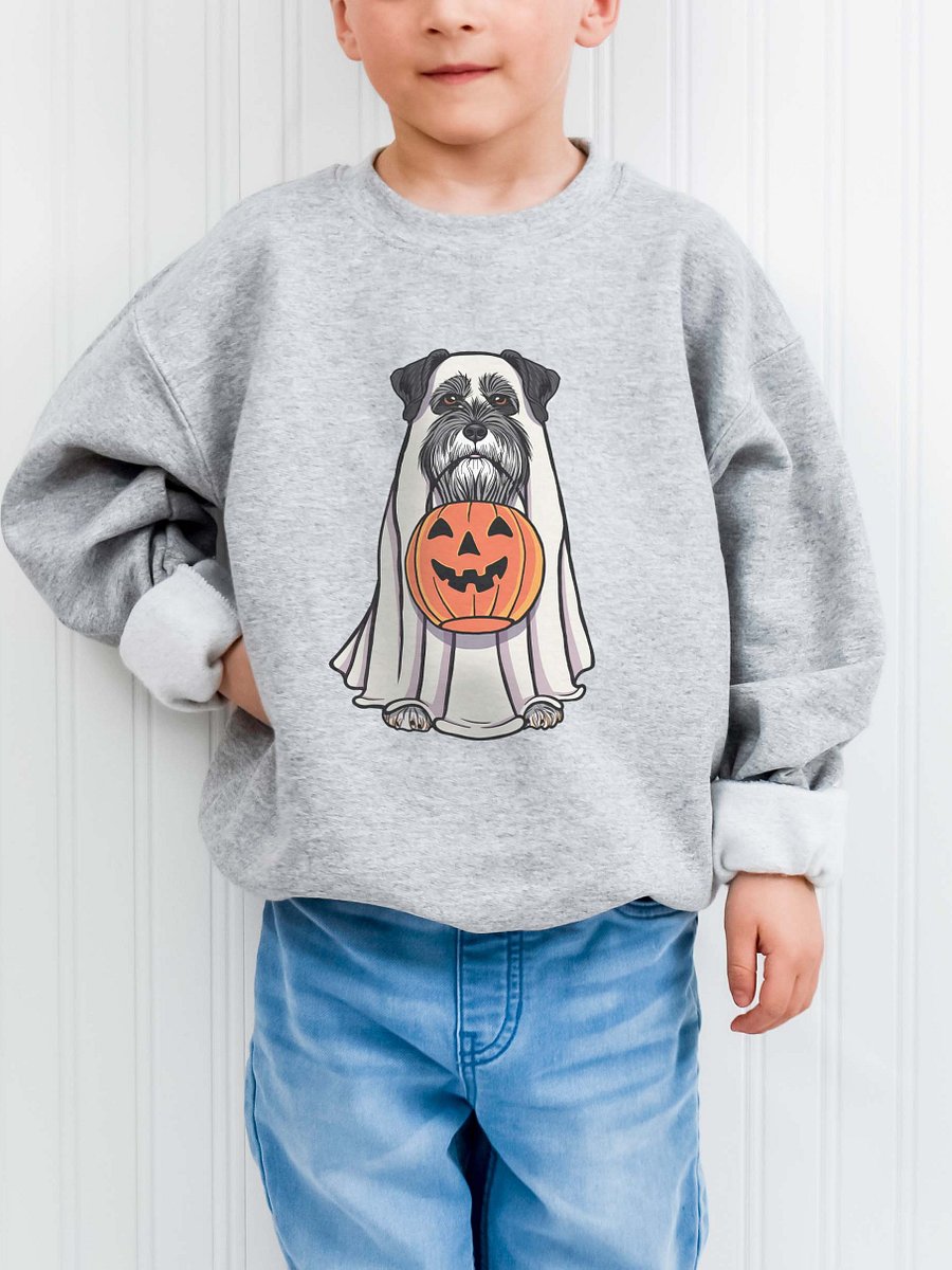 Halloween Mini Schnauzer(Black & Silver) Youth Sweatshirt product image (1)