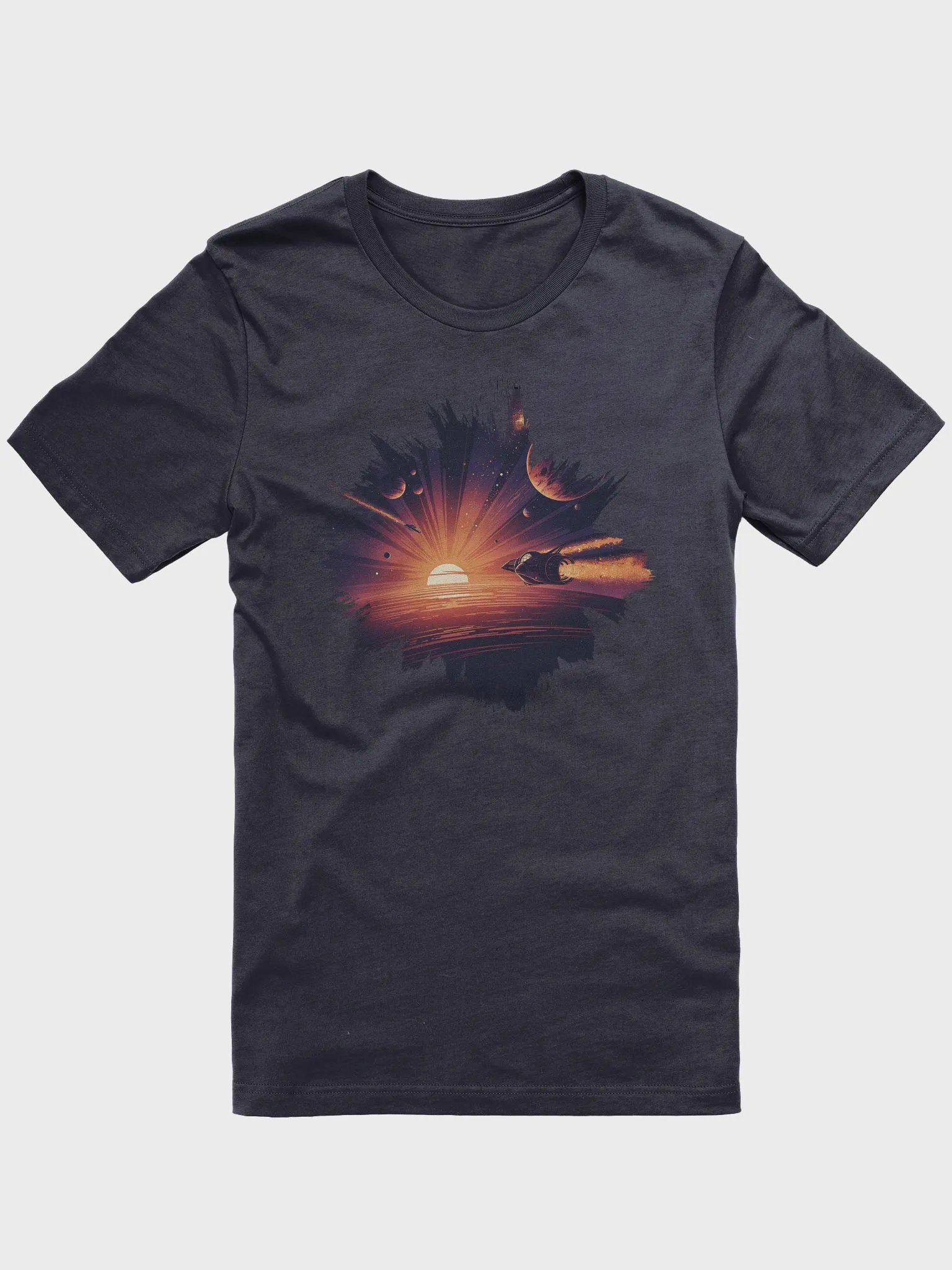 Retro Alien World Sunrise UFO Race product image (1)