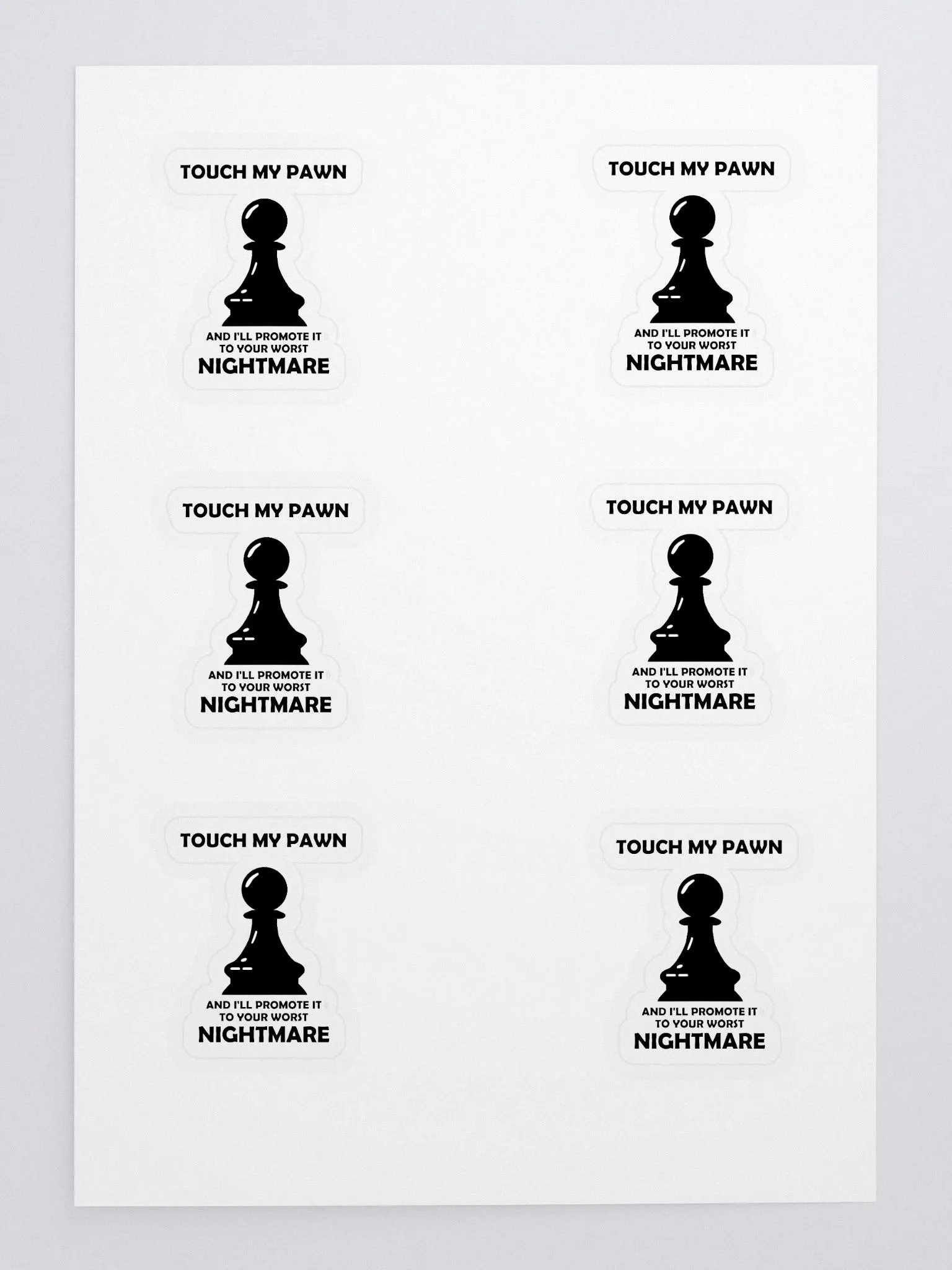 Touch my pawn 6 stickers product image (3)