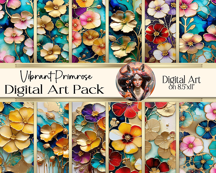 Vibrant Primroses Digital Art product image (1)