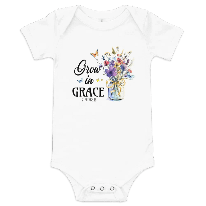 Blossoming Grace: 'Grow in Grace' Baby Onesie product image (2)