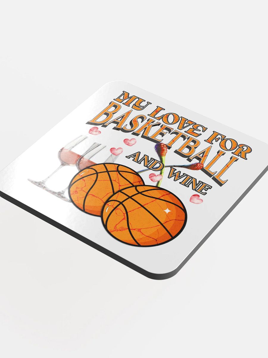 My Love For Basketball And Wine & Hoops Cork Coaster Set product image (4)