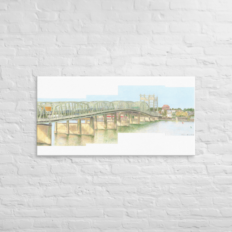 View from the Jantzen Beach Hotel in Portland, Oregon 02.01.18 on Canvas (24" x 48") product image (3)