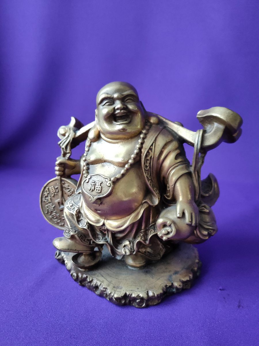 Buda da fortuna#Buda da Sorte# Buda do Dinheiro#Buda da saúde#Buda sorridente# Ru Yi# moeda grande chinesa# Wulou# Feng Shui product image (1)