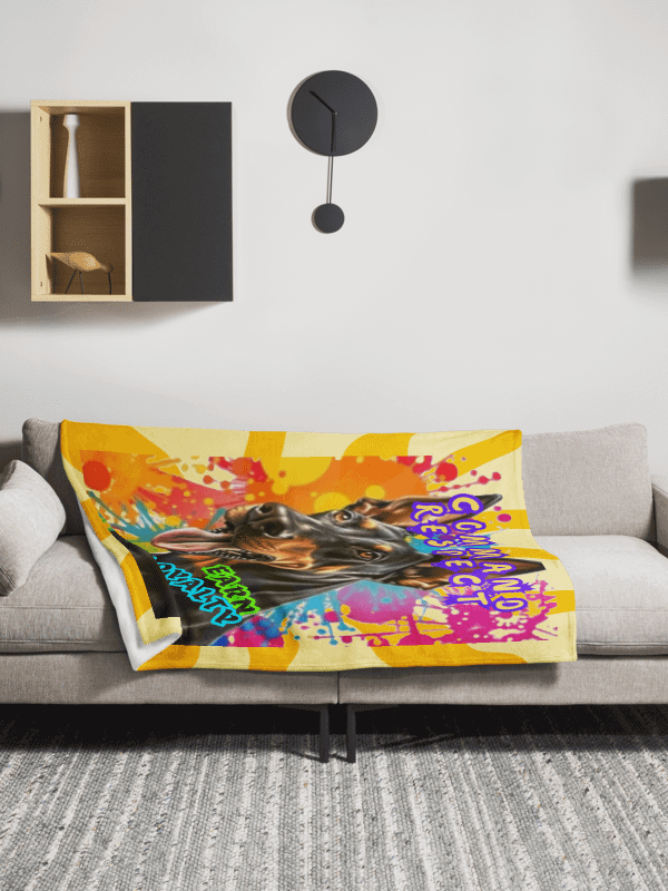 THROW BLANKET - DOBERMANN - COMMAND RESPECT EARN LOYALTY product image (2)