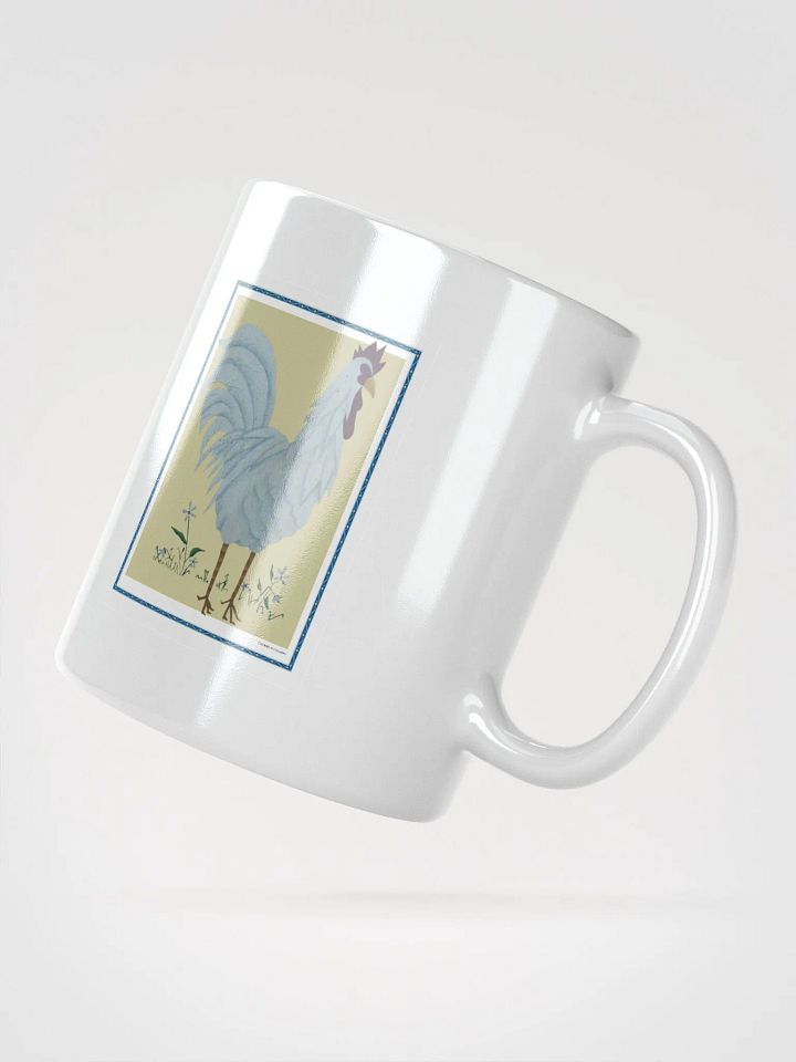 White Glossy Mug with Chicken and yellow background product image (2)