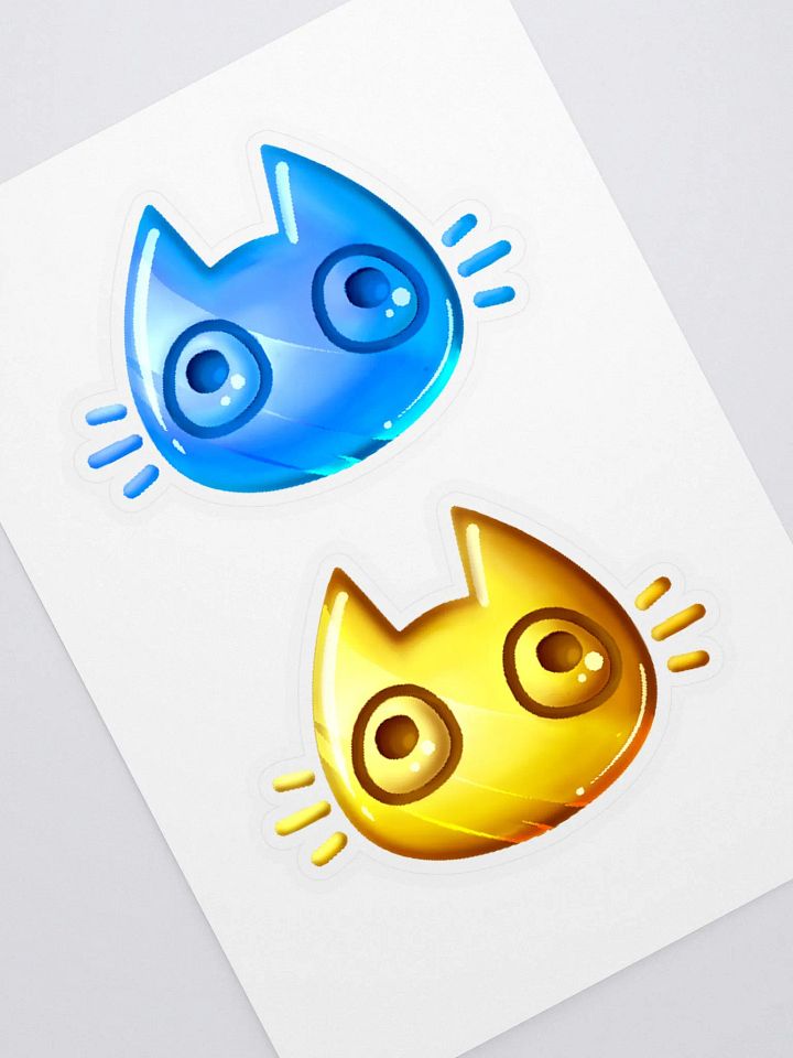 Blue and Gold cat face stickers product image (2)