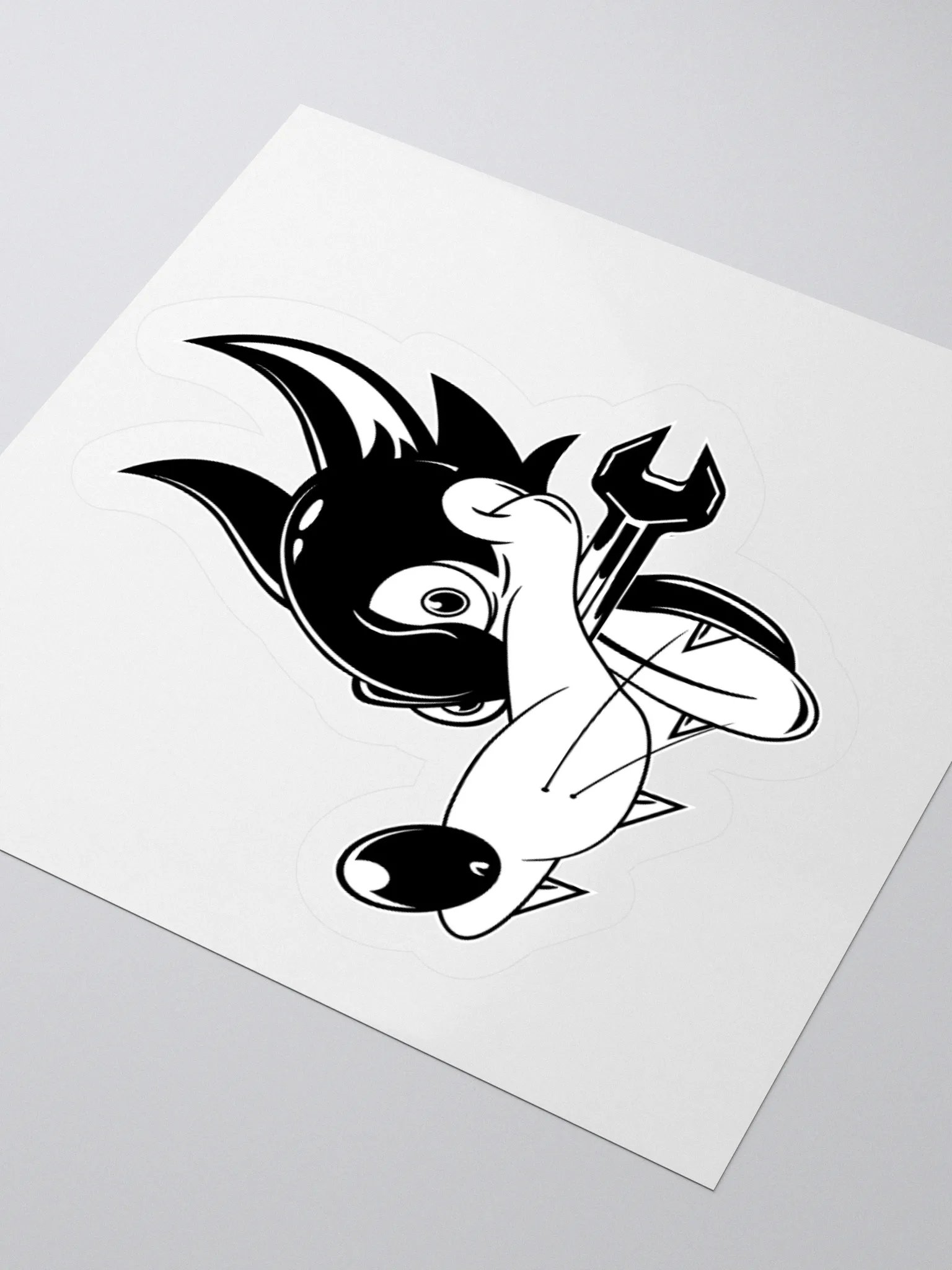 Swirl Toon Figure Black & White Sticker product image (3)