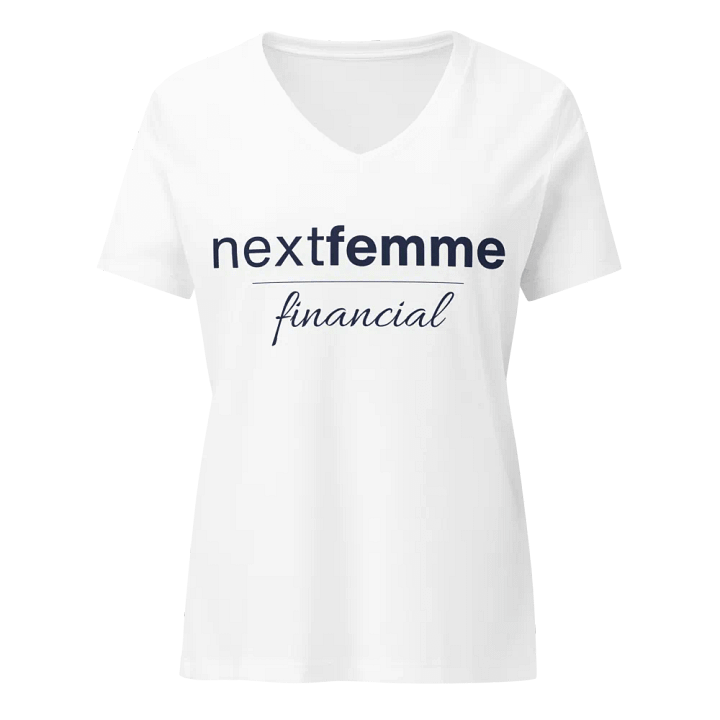 Relaxed V-Neck Tee with Navy Logotype product image (1)