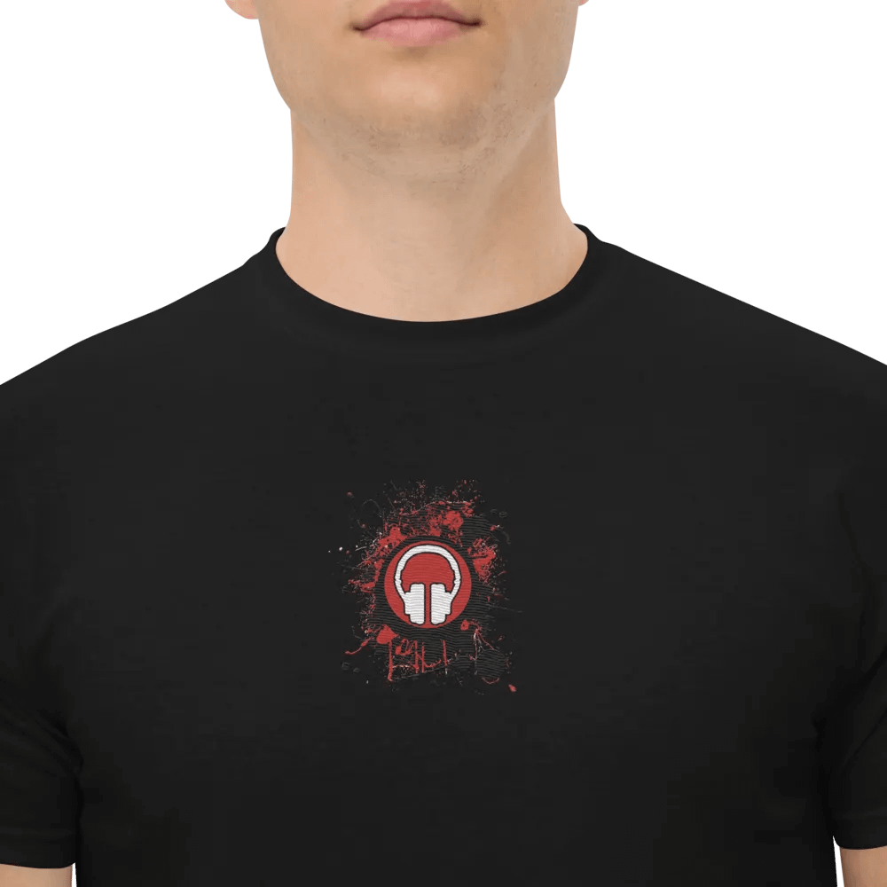 Front & Centre Paint Splat Headphones Embroidered Gildan Heavyweight T-Shirt product image (10)