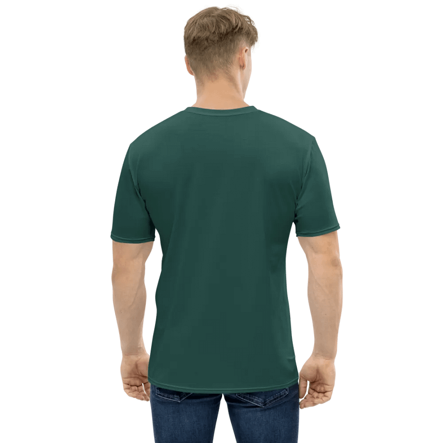 Plain Dark Green Soft Summer Men's Crewneck Polyester Heavyweight Premium T-Shirt by Treasure Pie product image (3)