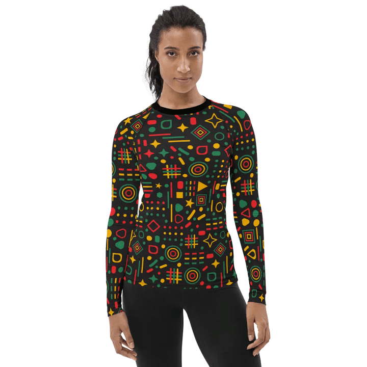 Bold Heritage: Black History Month All-Over Print Women's Rash Guard product image (1)