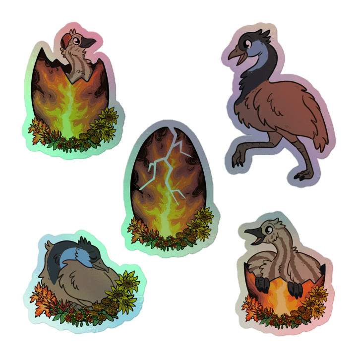 RAWR Ember Holographic Stickers product image (1)