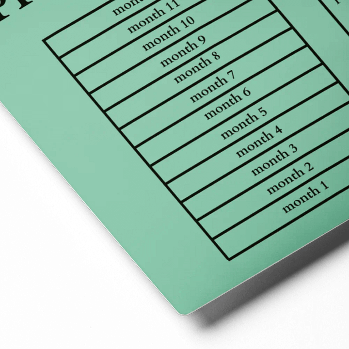 HIGHFALUTIN ANNUAL RENT TRACKER (black design 8) product image (2)