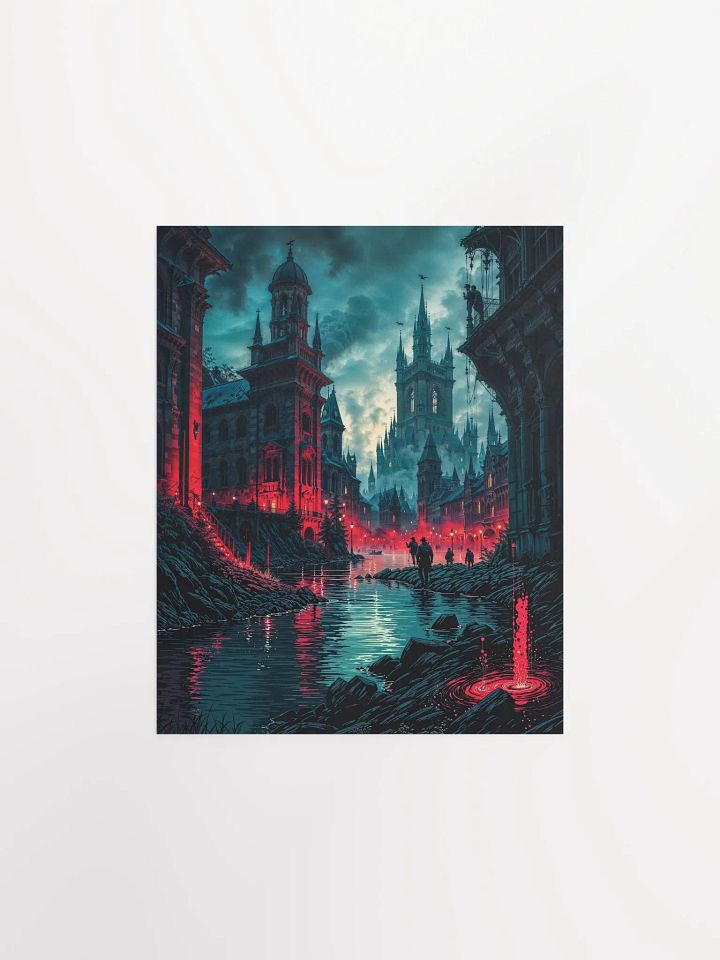 Crimson Gothic City Matte Poster product image (4)