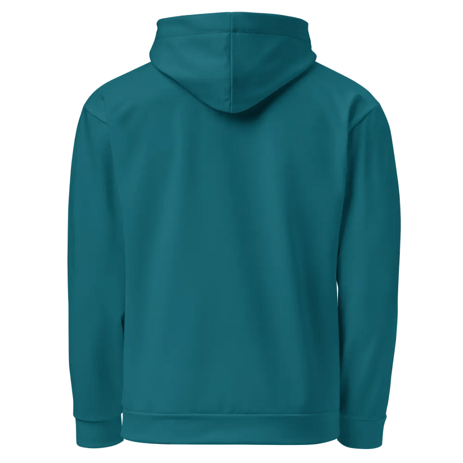 Plain Teal Blue True Summer Unisex Recycled Polyester Heavyweight Premium Hoodie by Treasure Pie product image (2)