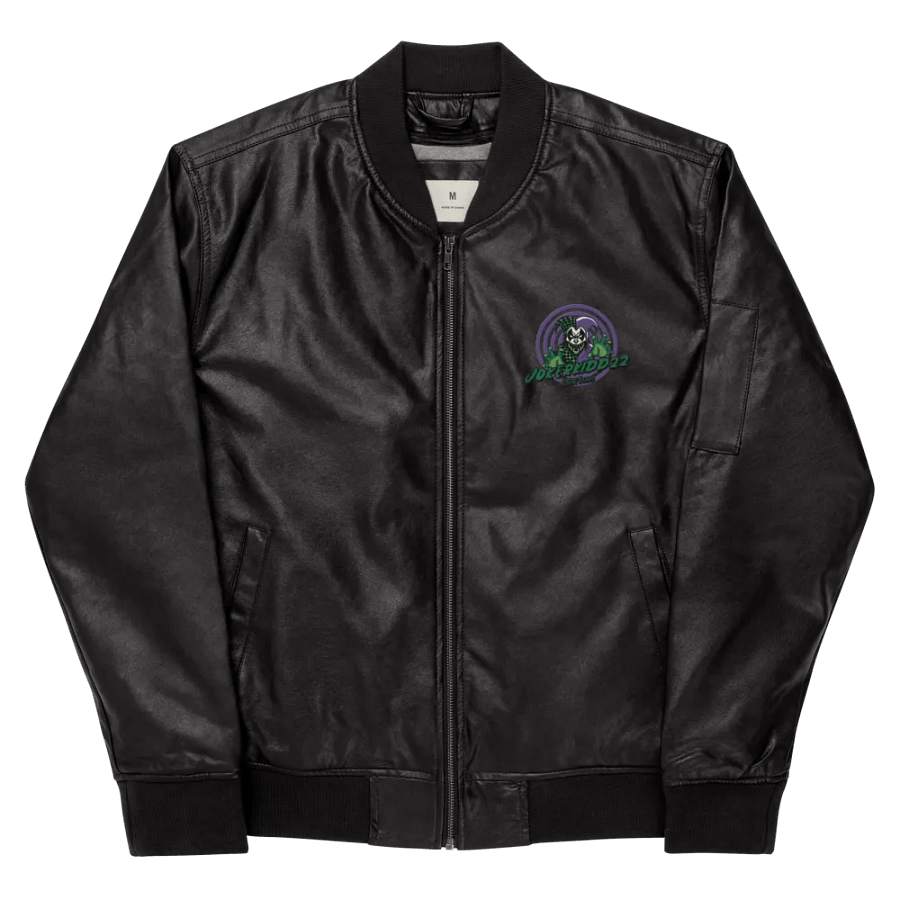 Jester's Grin Faux Leather Bomber Jacket product image (9)