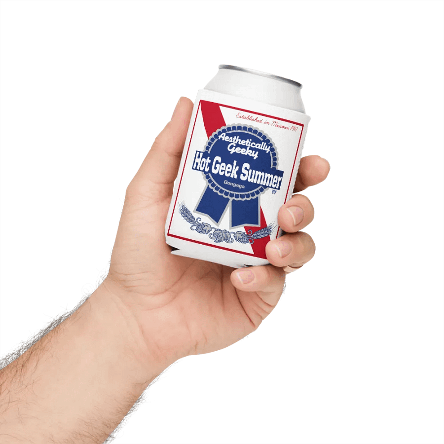 Aesthetically Geeky Hot Geek Summer Pabst Blue Ribbon Parody Drink Koozie product image (5)