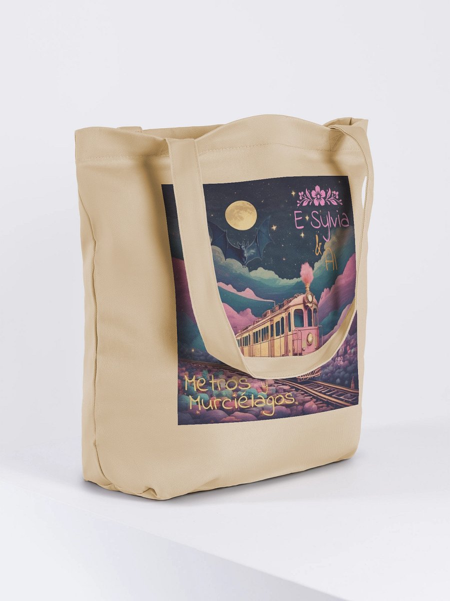 Metros y Murciélagos Organic Cotton Tote Bag 16″ × 14 ½″ product image (4)