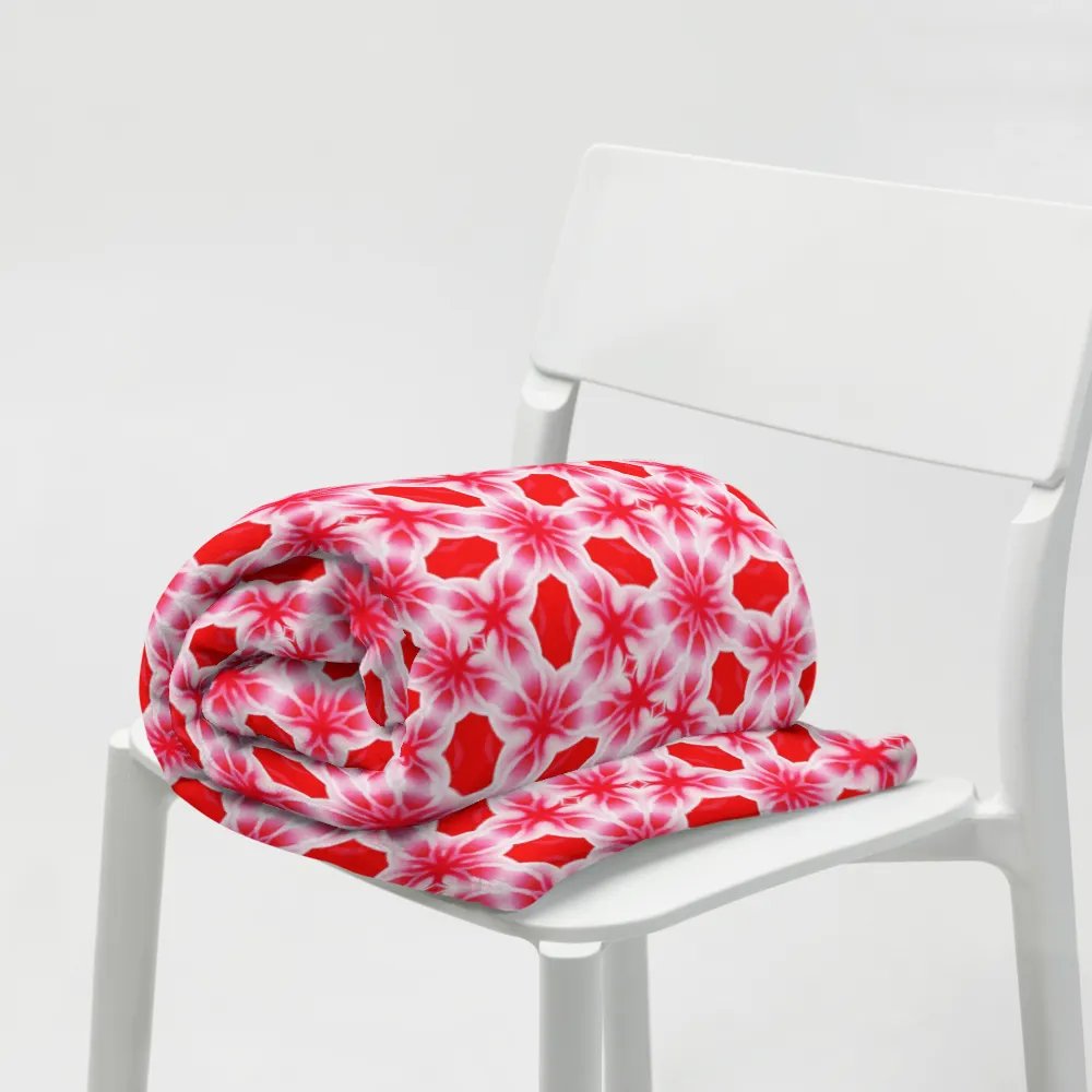 Red & White Snowflake Throw Blanket product image (1)