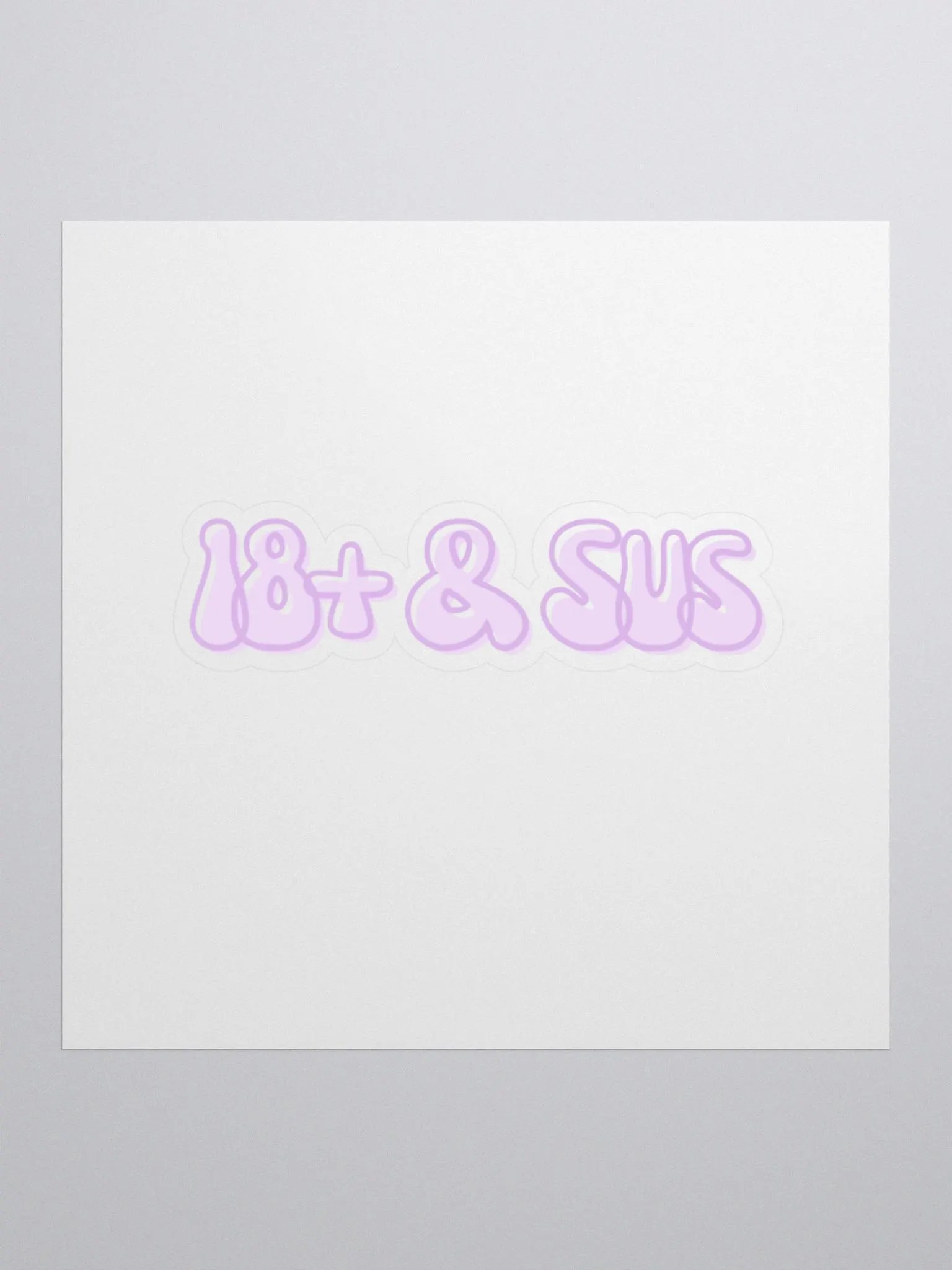 18+ & Sus Sticker, Pink product image (3)