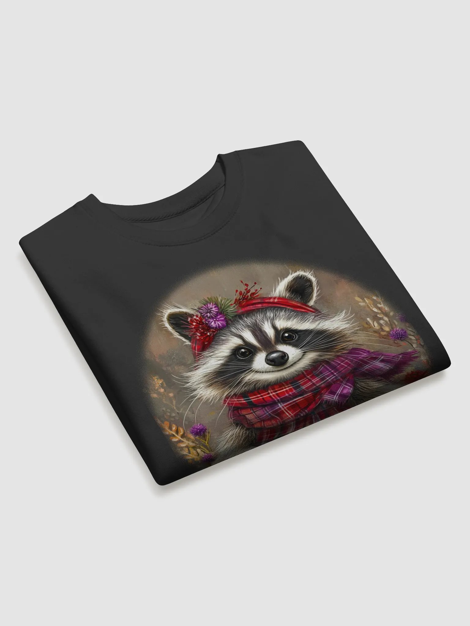 Whimsical Raccoon Plaid Sweatshirt product image (3)