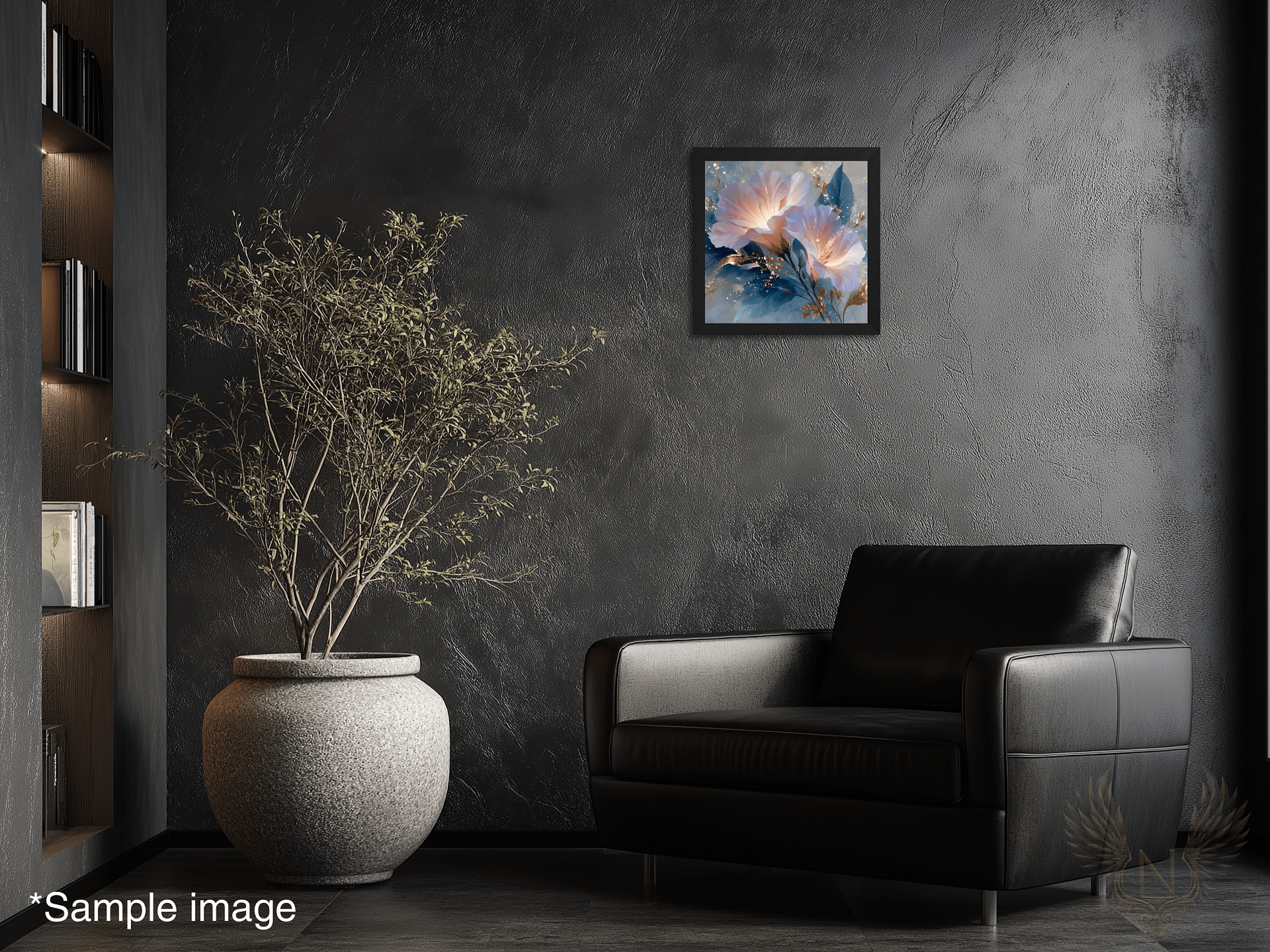 Glowing Grace: Blush & Gold Floral Wall Art product image (3)