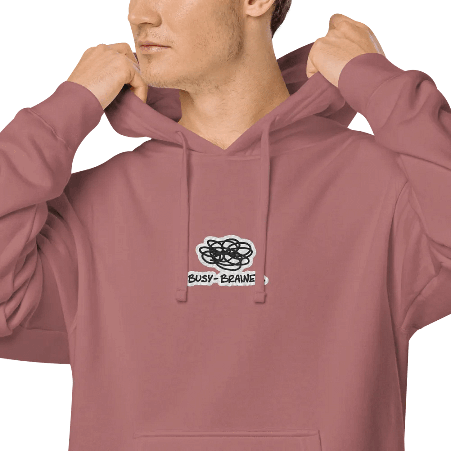 BUSY-BRAINED embroidered pigment hoodie (bubble design) product image (6)