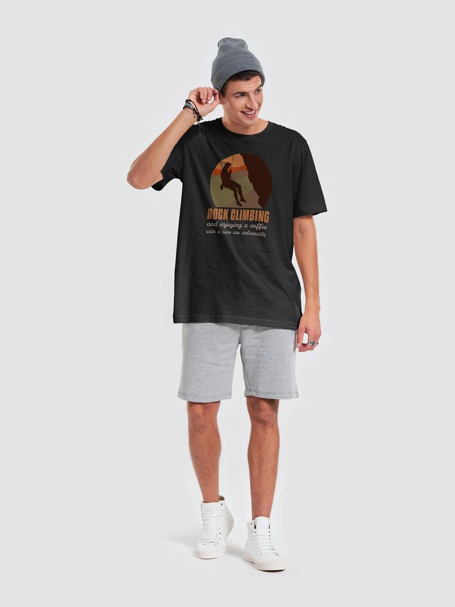 Sunset Silhouette Rock Climbing and Coffee T-Shirt product image (6)