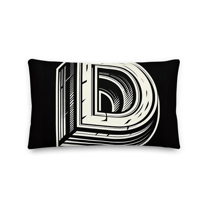 Blocky D All-Over Print Premium Pillow | Ai Design initial D product image (2)