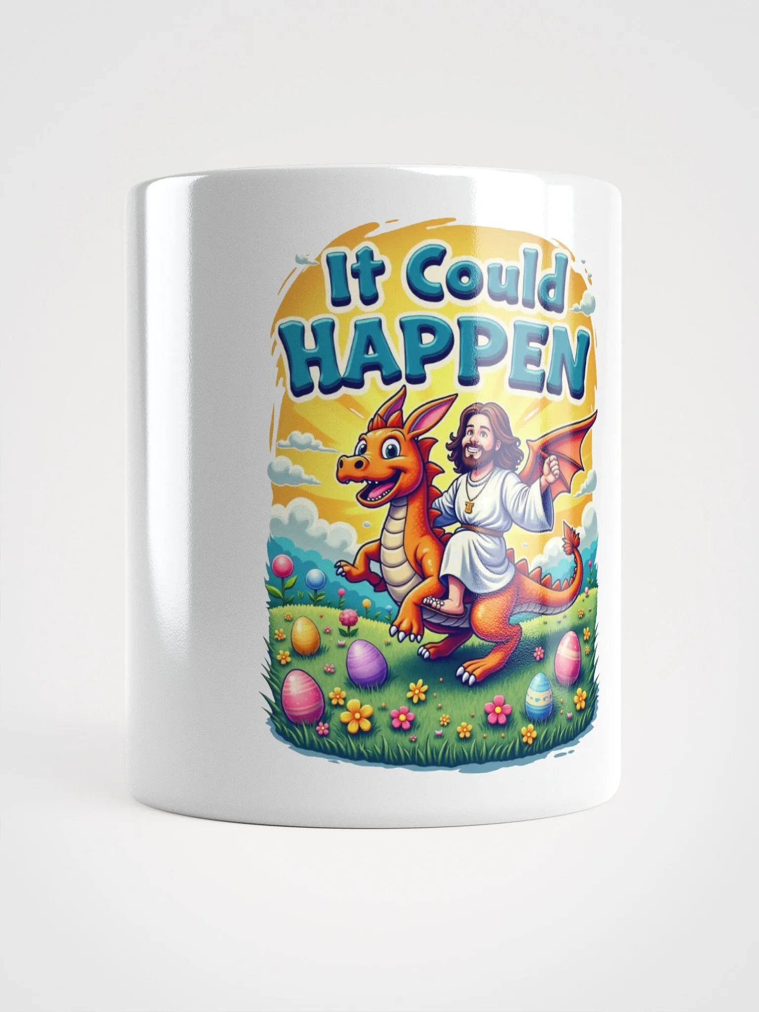 It Could Happen Easter Dragon White Glossy Mug product image (14)