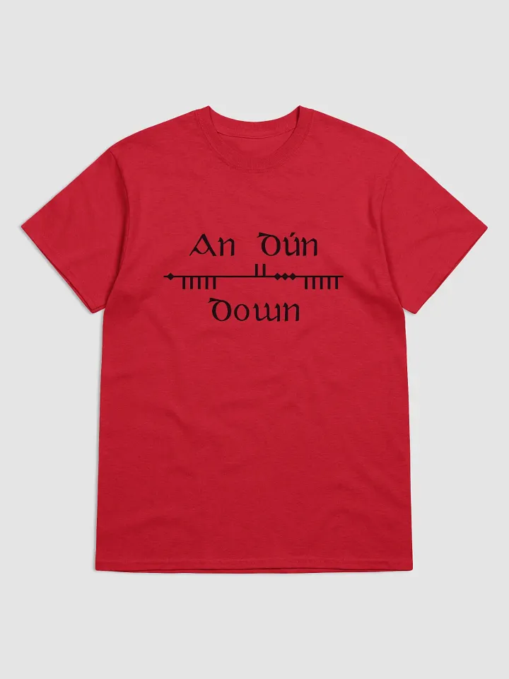 Down/An Dún Scholastic style Ogham Red Printed T-shirt product image (1)