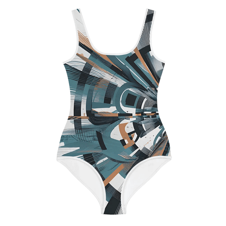 Abstract Lithographic Pattern Design Youth One Piece Swimsuit - V13 product image (1)