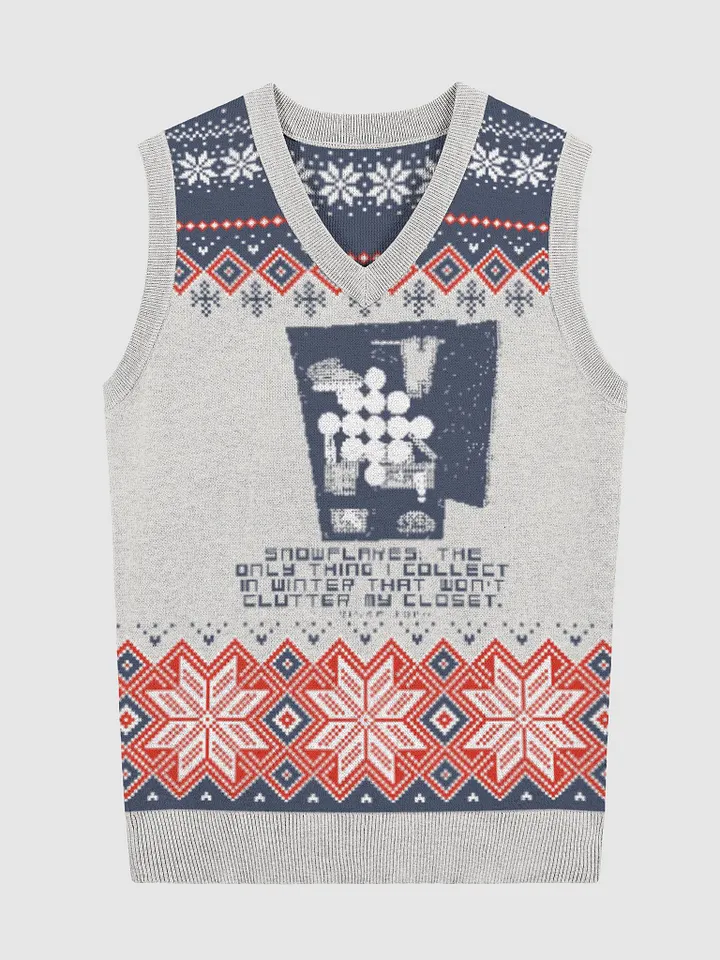 Snowflakes the only thing I collect in winter that won't clutter my closet. Knitted V-Neck Vest product image (1)