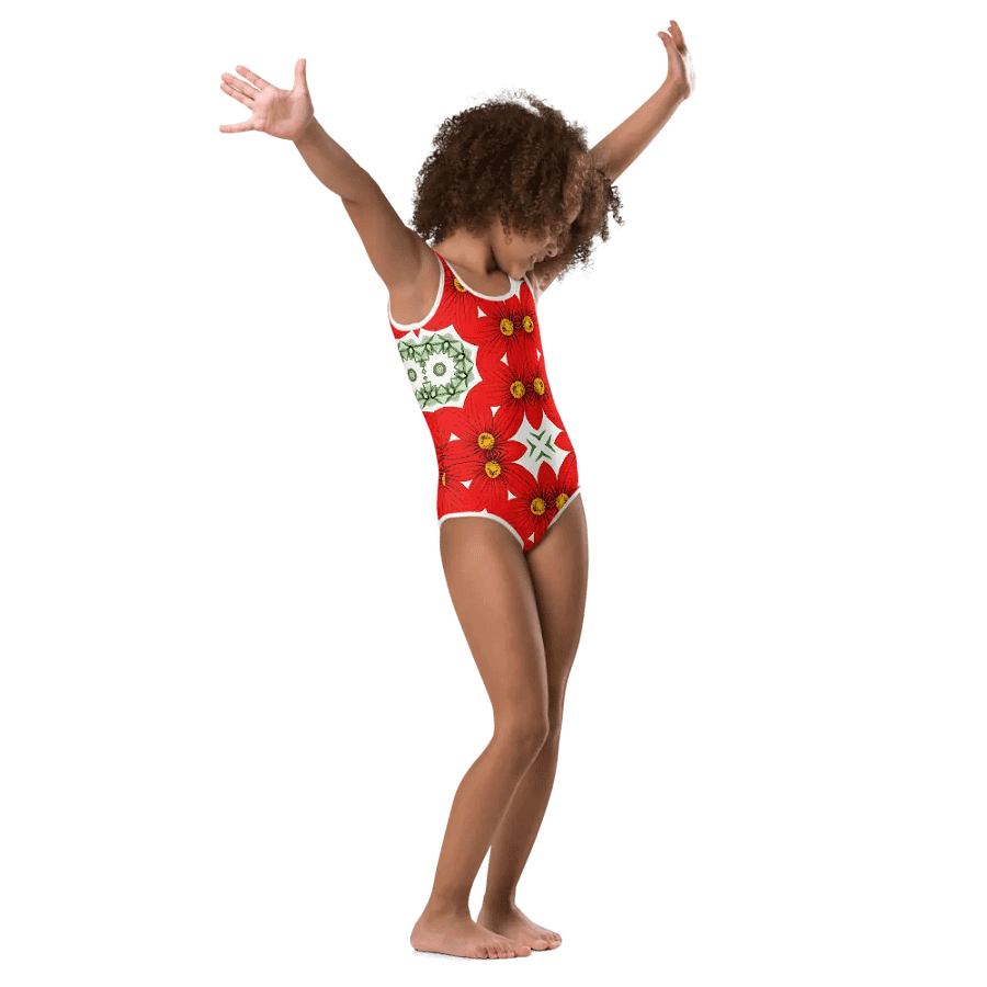 Vibrant Floral Symphony Kids Swimsuit product image (1)