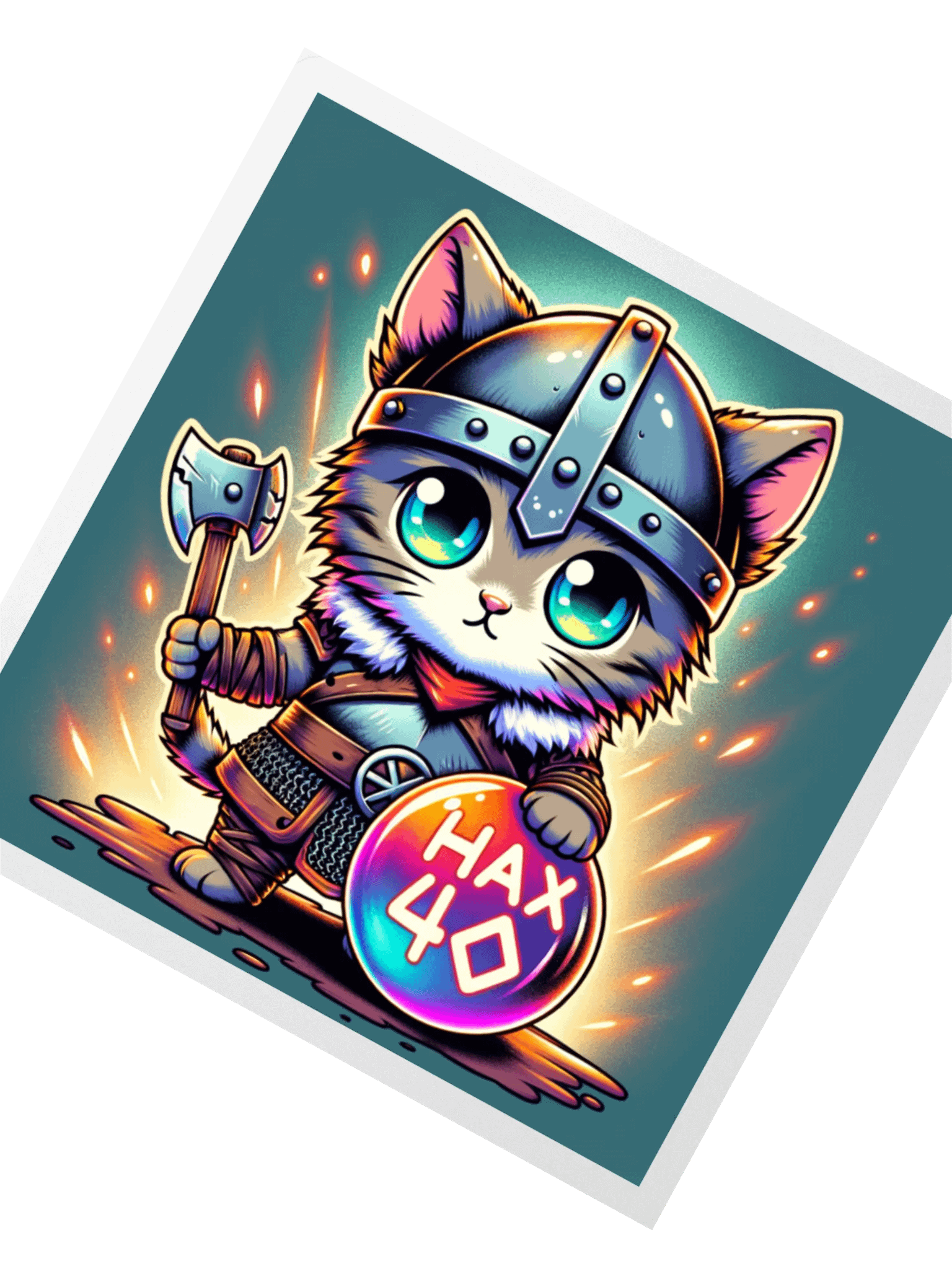 Hax 40 Viking Cat Sticker product image (4)