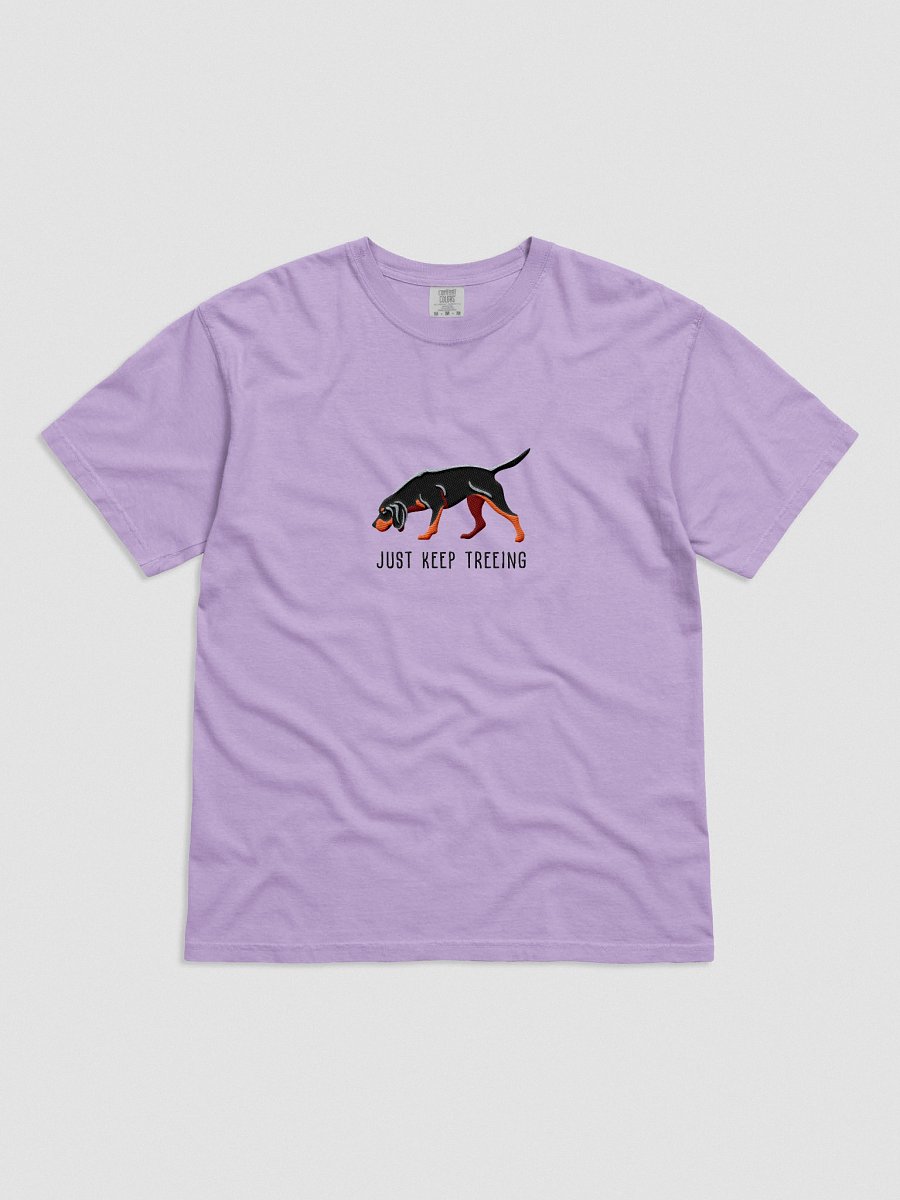 Just Keep Treeing T-Shirt(Embroidered) of a Black & Tan Coonhound product image (41)