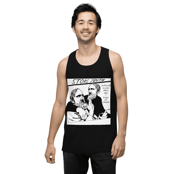 Stoic Youth Zeno of Citium quote Cotton Heritage Men's Premium Tank Top product image (2)
