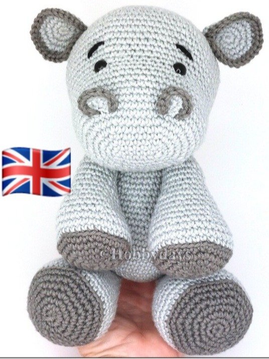 UK Pattern - Amigurumi Crochet Hippo product image (1)