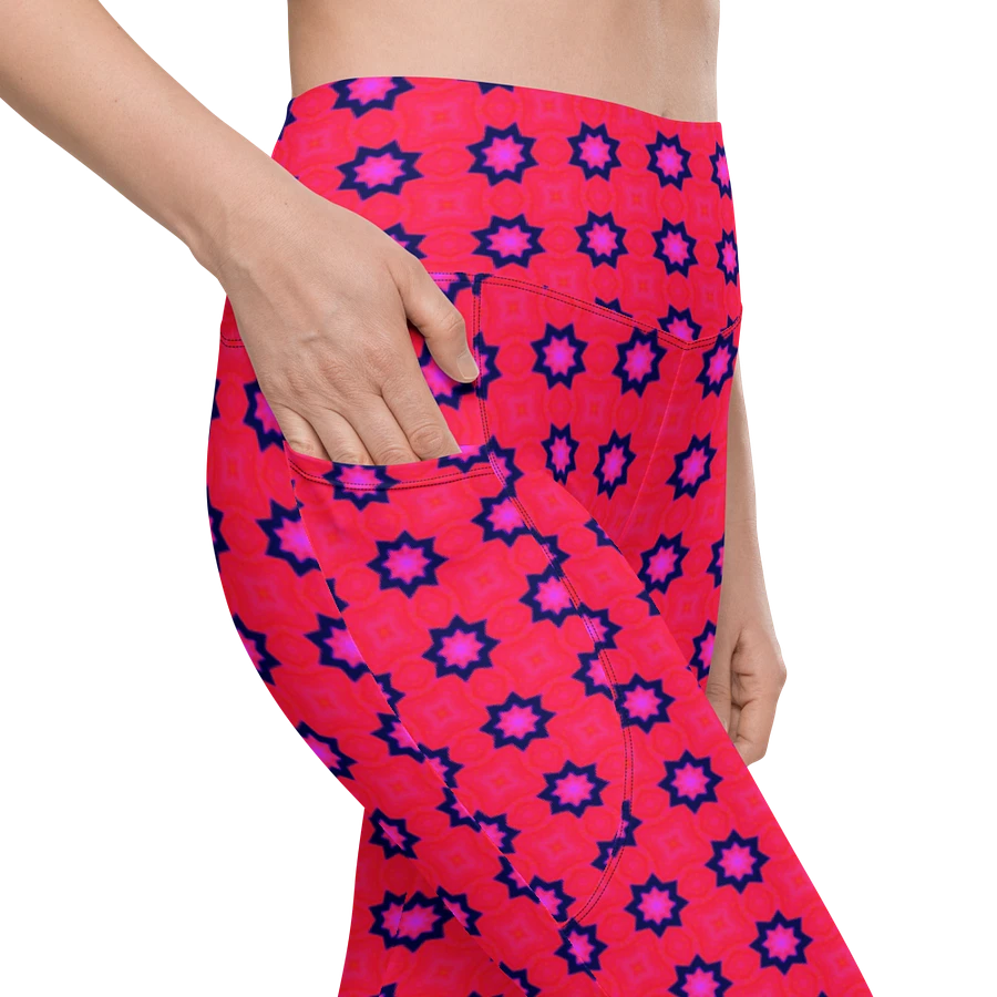 Abstract Red Ladies Leggings (with pockets) product image (20)