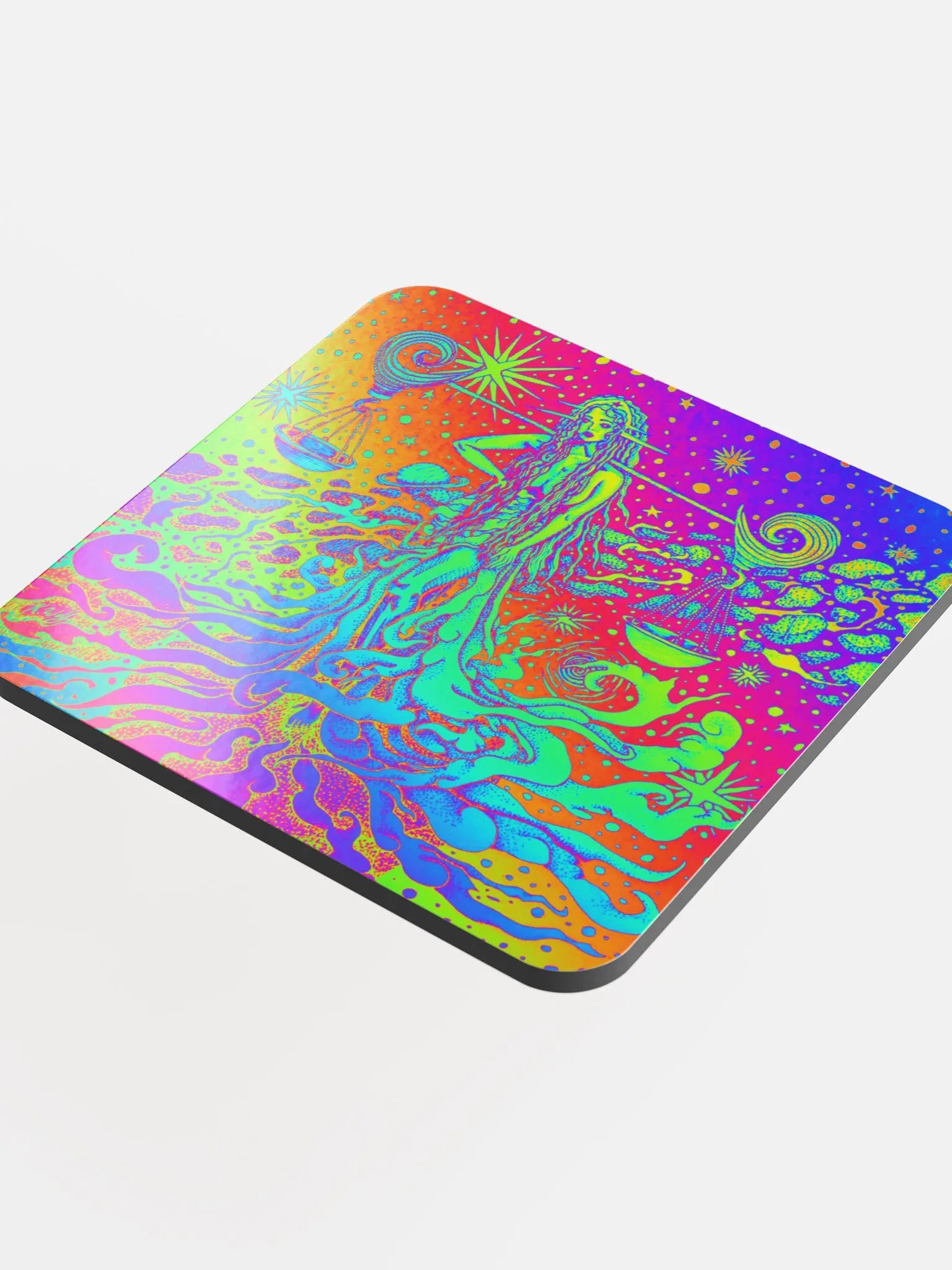 Limited edition Full Rainbow Libra Zodiac coaster product image (4)