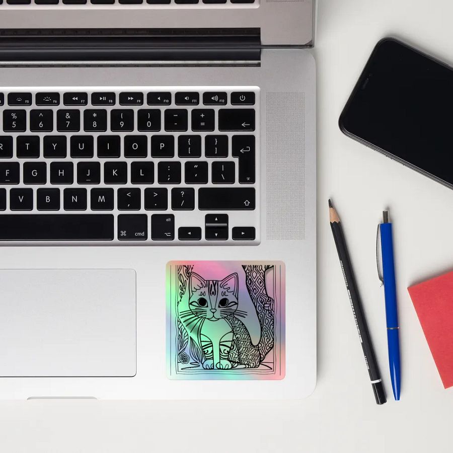 Whiskered Wonderland Holographic Sticker Sheet product image (12)