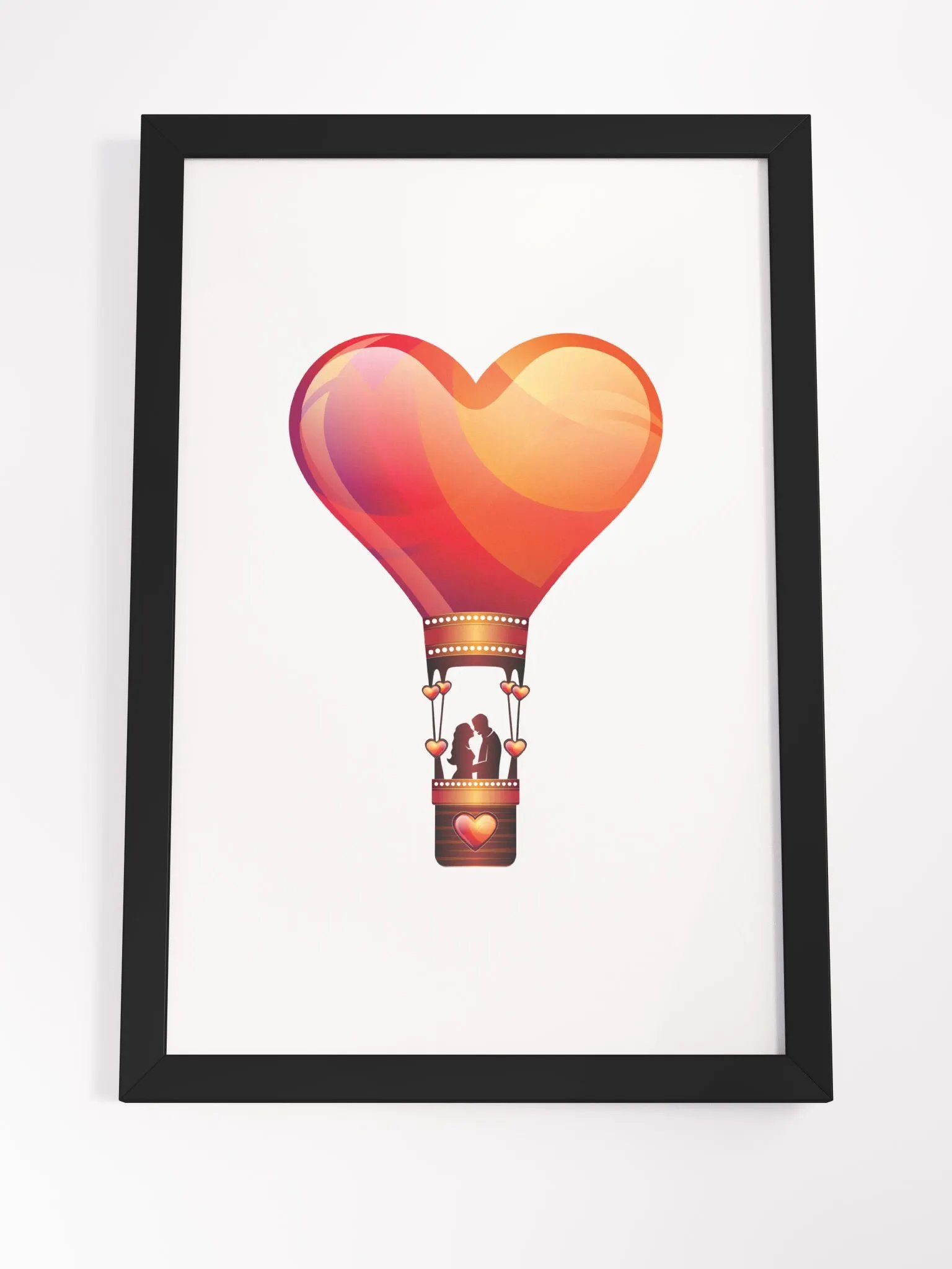 LOVE COUPLE IN A HOT AIR BALLOON HEART, LOVE, PROFILE, RED, PUNK, RETRO, VINTAGE, ADVENTURE, VALENTINES DAY, ROMANTIC, ROMANCE, COUPLE, GIRLFRIEND, BOYFRIEND, HUSBAND, WIFE product image (8)