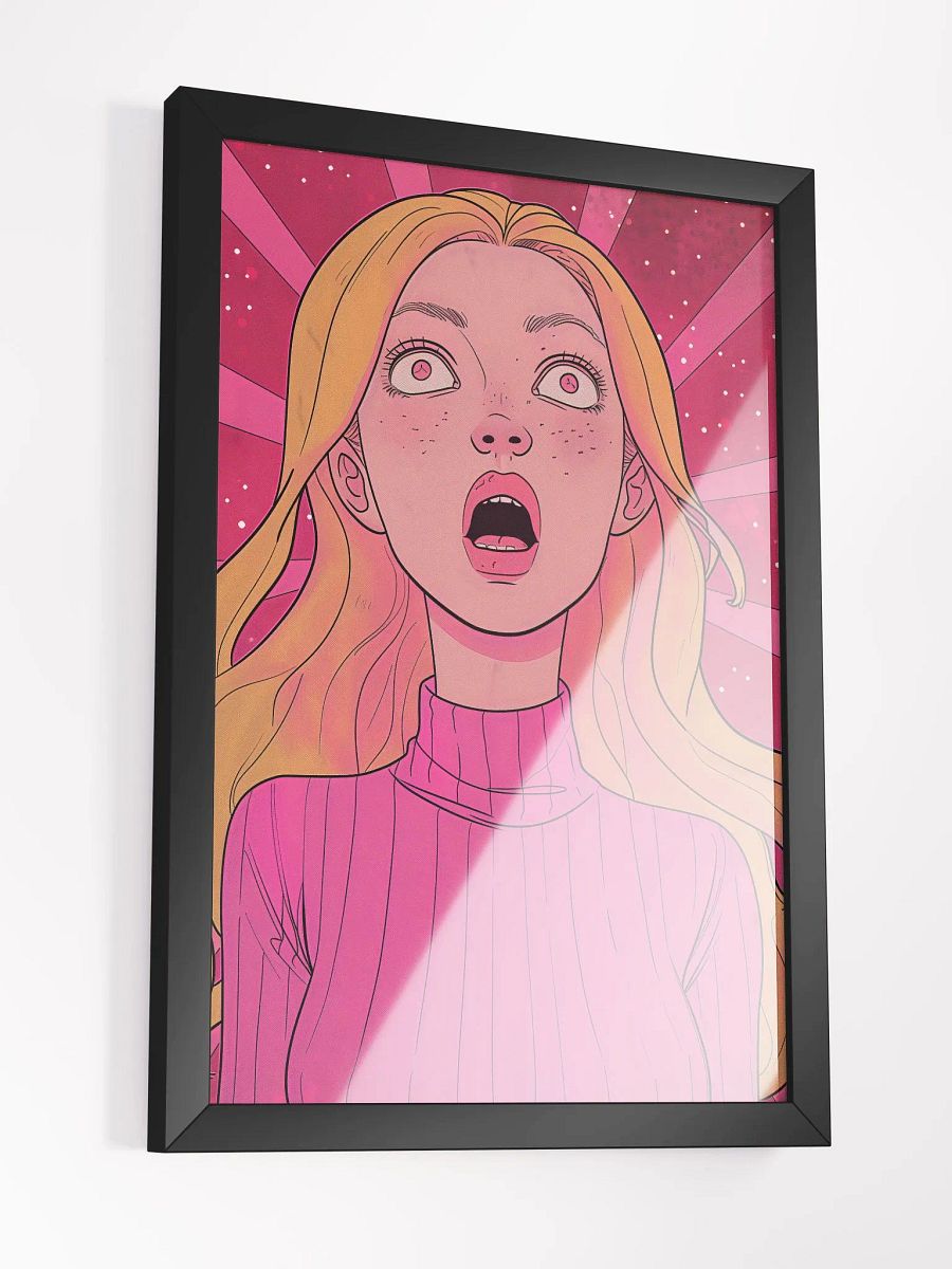 Surprised Pop Art Girl Poster - Framed product image (6)